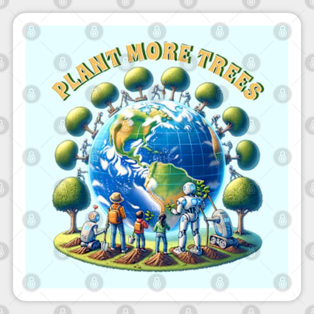 Plant more trees - Earth Day Magnet by BrisaArtPrints